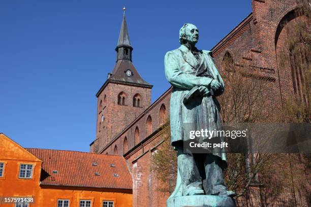 hans christian andersen in his home town odense - funen stockfoto's en -beelden