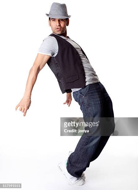 east indian male dancer standing on his toes - jazz dancing stock pictures, royalty-free photos & images