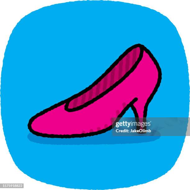 high heel doodle 7 - female likeness stock illustrations