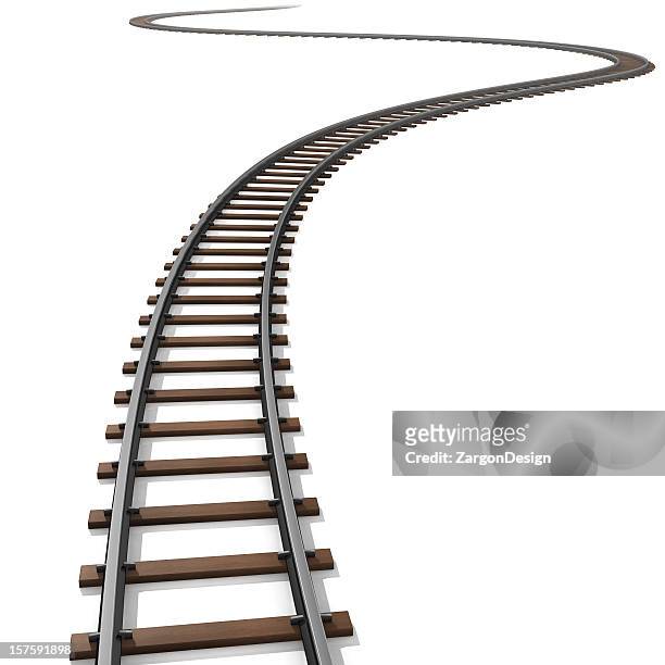 isolated illustration of railroad tracks - tramway stock pictures, royalty-free photos & images