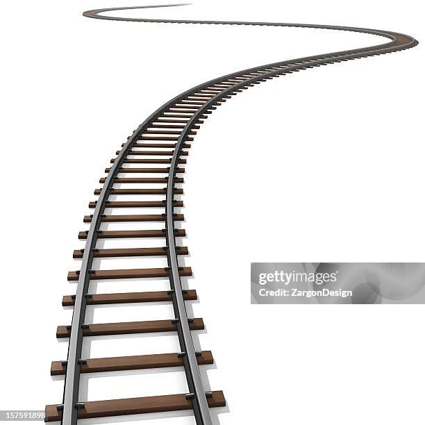 isolated illustration of railroad tracks - railroad track 個照片及圖片檔