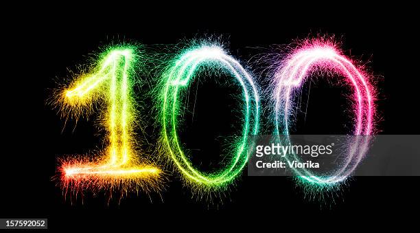 sparkling number 100 (xxxl) - number 100 stock pictures, royalty-free photos & images