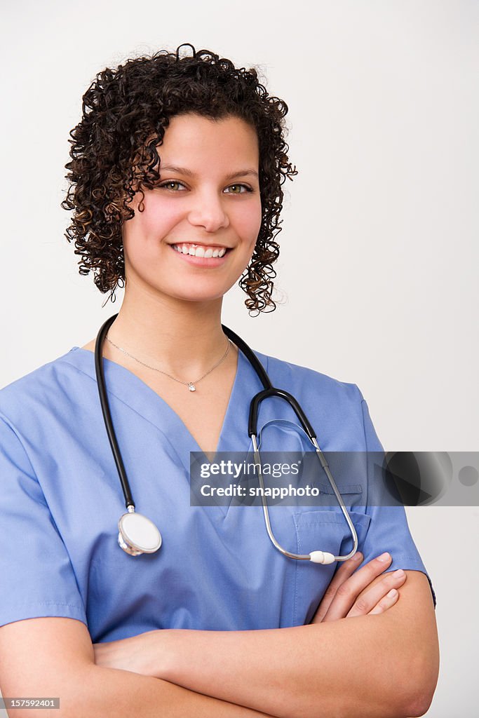 Feminino profissional de saúde médico ou enfermeiro