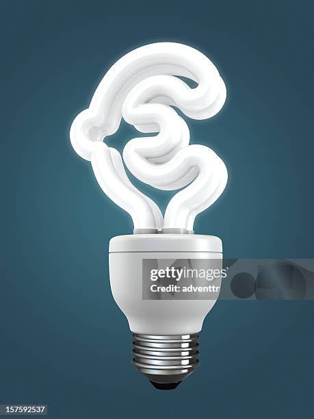 fluorescent light bulb with euro shape - 3d euro symbol stock pictures, royalty-free photos & images