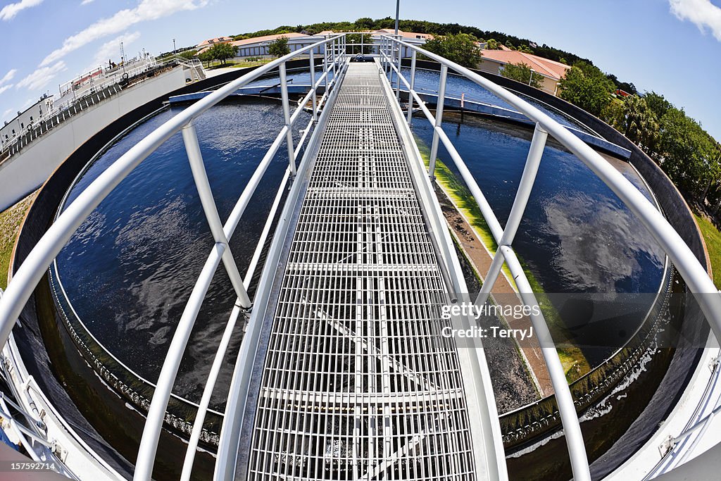 Fish-eye View of Walkway over Wastewater Tank