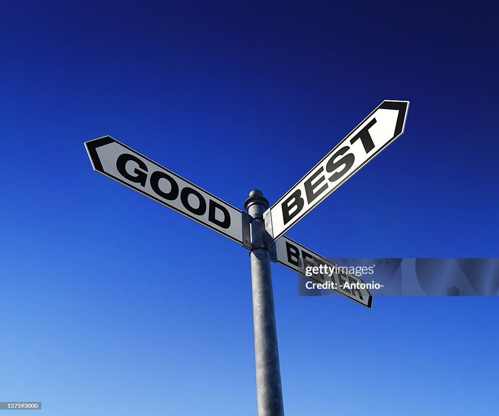 Directional choices arrow signpost