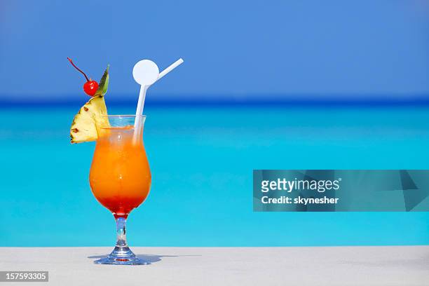 exotic cocktail. - cocktails beach stock pictures, royalty-free photos & images