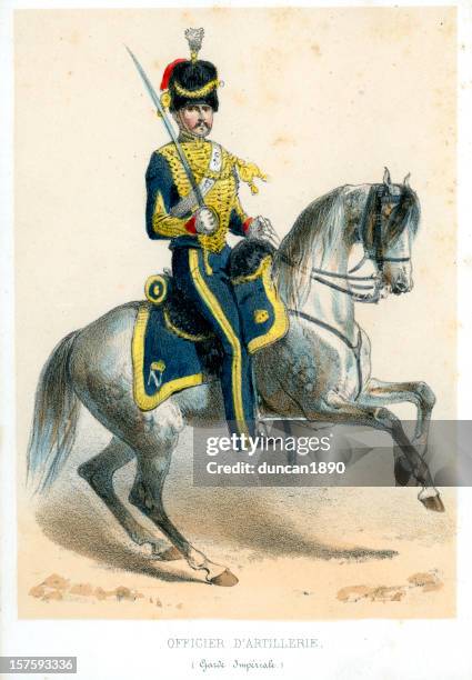 french soldiers of the 19th century - cavalier cavalry stock illustrations