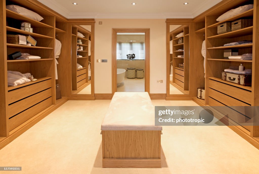 Luxury walk-in wardrobe