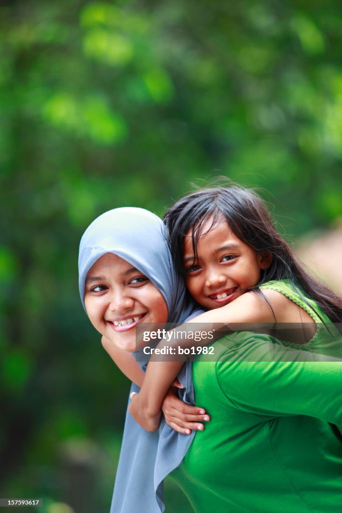 Indonesian mother and her daughter