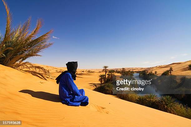 libyan oasis - mandara lakes - desert oasis stock pictures, royalty-free photos & images