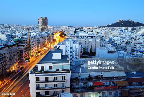 athens cityscape - xlarge - athens greece stockfoto's en -beelden