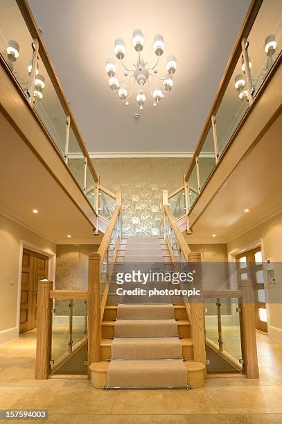 modern staircase - balustrade stock pictures, royalty-free photos & images