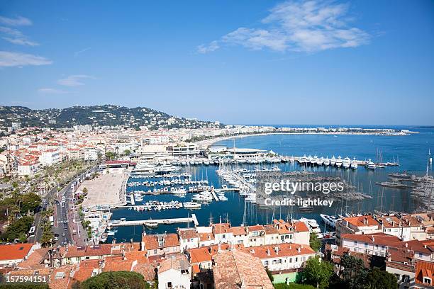 view of cannes - cannes skyline stock pictures, royalty-free photos & images