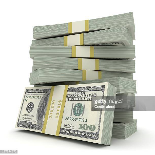 geld stack - amerikanische währung stock-fotos und bilder