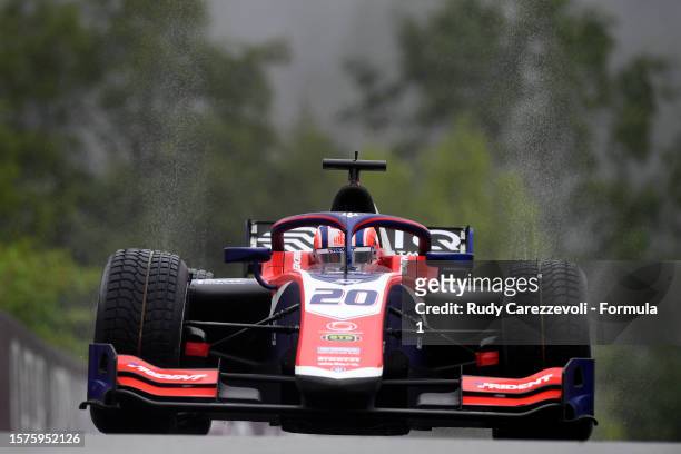 Roman Stanek of Czech Republic and Trident drives on track during practice ahead of Round 11:Spa-Francorchamps of the Formula 2 Championship at...