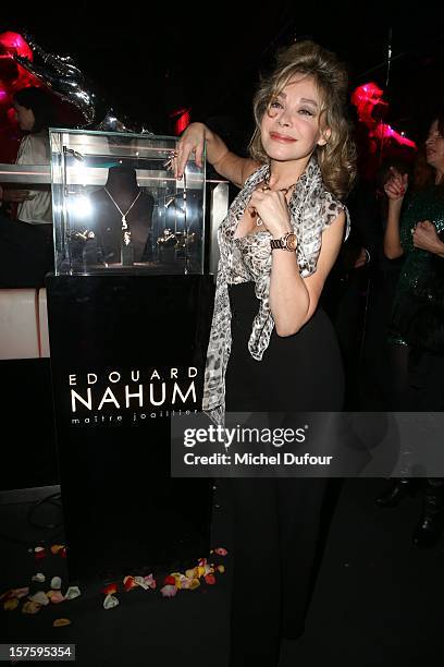 Grace de Capitani attends jeweler Edouard Nahum's 'Maya' collection launch cocktail party at La Gioia on December 4, 2012 in Paris, France.