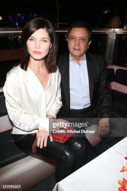 Delphine Chaneac and Edouard Nahum attend jeweler Edouard Nahum's 'Maya' collection launch cocktail party at La Gioia on December 4, 2012 in Paris,...