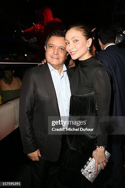 Edouard Nahum and Isabelle Orsini attend jeweler Edouard Nahum's 'Maya' collection launch cocktail party at La Gioia on December 4, 2012 in Paris,...