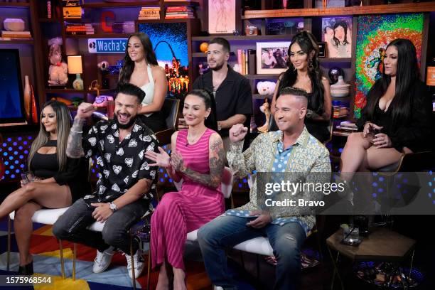 Episode 20133 -- Pictured: Nicole "Snooki" Polizzi, Paul "DJ Pauly D" Delvecchio, Sammi "Sweetheart" Giancola, Jenni "JWOWW" Farley, Vinny...