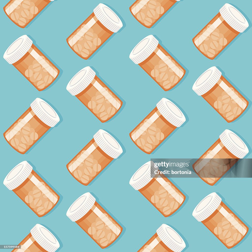 Pill Bottle Seamless Pattern