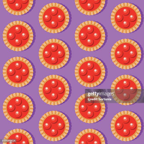 cherry tart seamless pattern - tart cherry stock illustrations