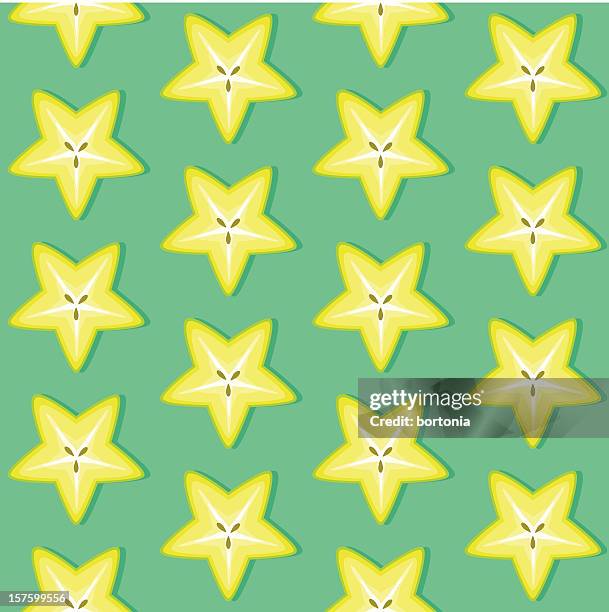 seamless starfruit pattern - carambola stock illustrations