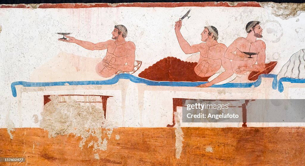 Antiquité grecque plein air: Tombeau de plongeur, Paestum