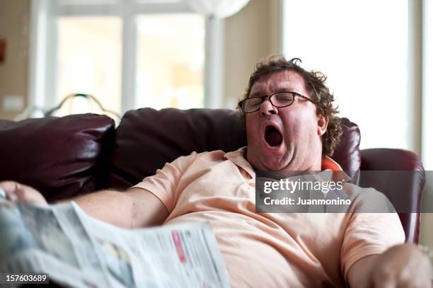 sleepy fatso - luiheid stockfoto's en -beelden