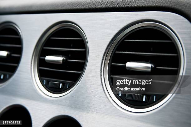 stylish air ventilation in a sports car - air conditioner car stock pictures, royalty-free photos & images