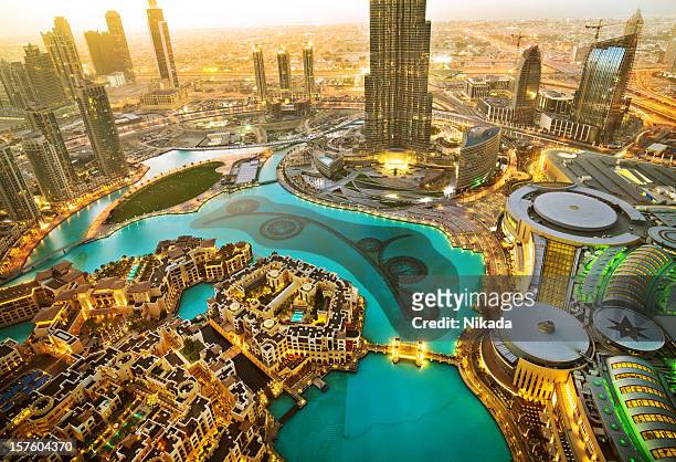 downtown dubai - west asia stock pictures, royalty-free photos & images