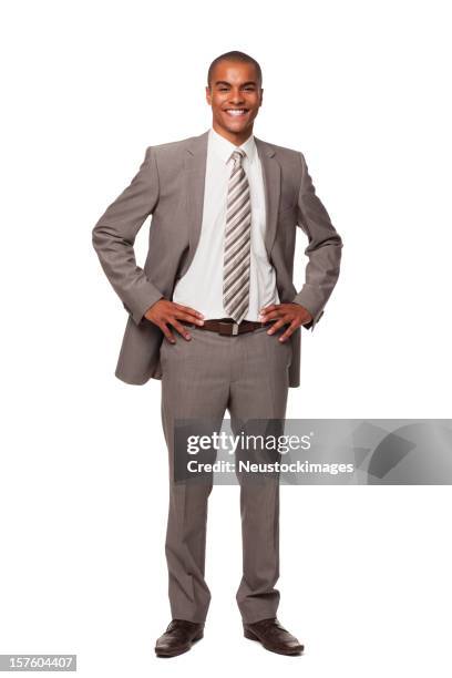 confident young businessman. isolated. - man hand on hip stock pictures, royalty-free photos & images