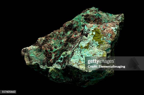 close-up of copper ore from mine - minerals and fossils stock pictures, royalty-free photos & images