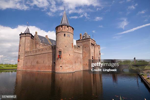 castle muiderslot - chateau stock pictures, royalty-free photos & images