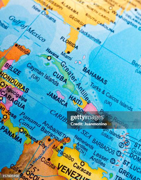 cuba, haiti, and the caribbeans - cuba map stock pictures, royalty-free photos & images