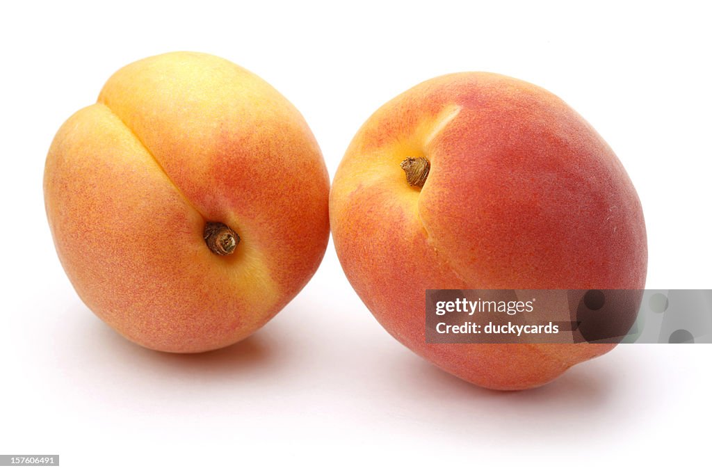 Fresh Apricots on White Background