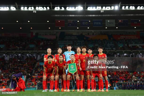 Players of China PR pose for a team photo prior to the FIFA Women's World Cup Australia & New Zealand 2023 Group D match between China and Haiti at...
