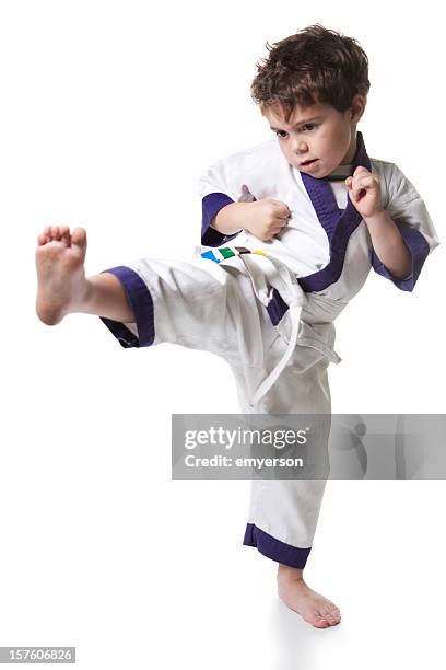karate kid: good front kick - karate stock pictures, royalty-free photos & images
