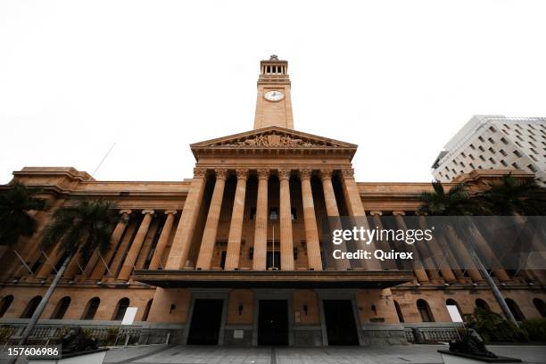 city hall - brisbane stock-fotos und bilder