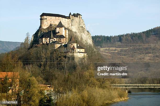 oravsk&#253; castle in slovakia - slovakia castle stock pictures, royalty-free photos & images