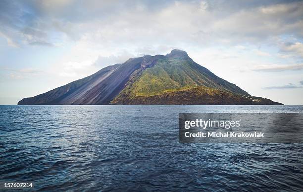 stromboli - strait of messina stock pictures, royalty-free photos & images