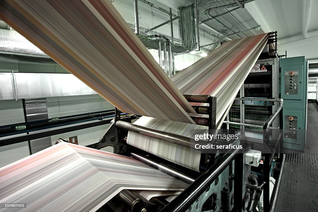 Close-up of a empty printing press