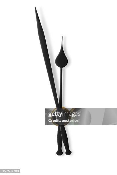 the minute and second hands of a clock face - clock hand stock pictures, royalty-free photos & images