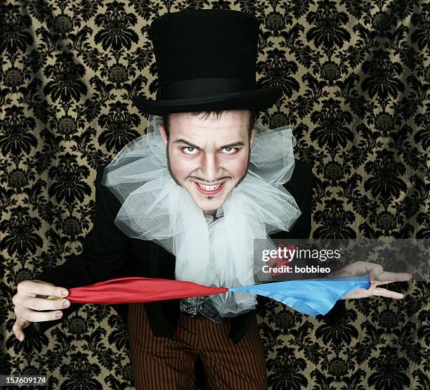 theatrical magician with scarves - vaudeville bildbanksfoton och bilder