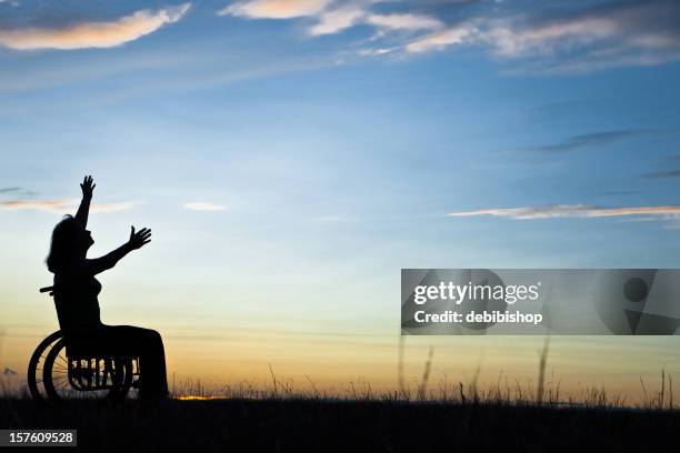 mujer en silla de ruedas y naturaleza - eternidad fotografías e imágenes de stock