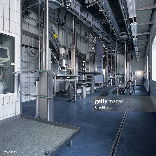 empty industrial slaughterhouse - meat factory stock pictures, royalty-free photos & images