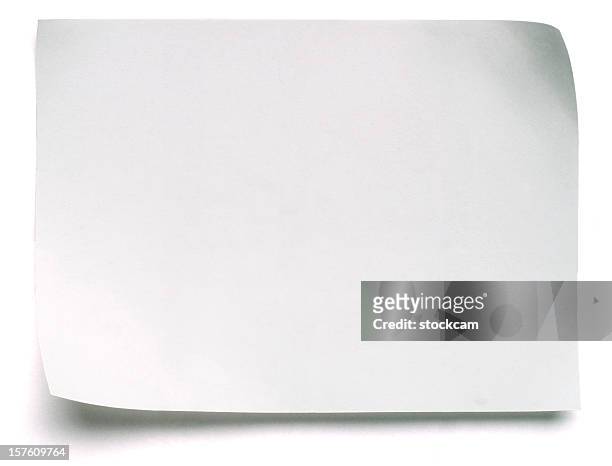 blank white post-it note - bent stockfoto's en -beelden