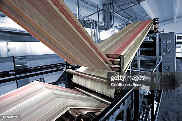印刷機、ブルー - rotary press ストックフォトと画像