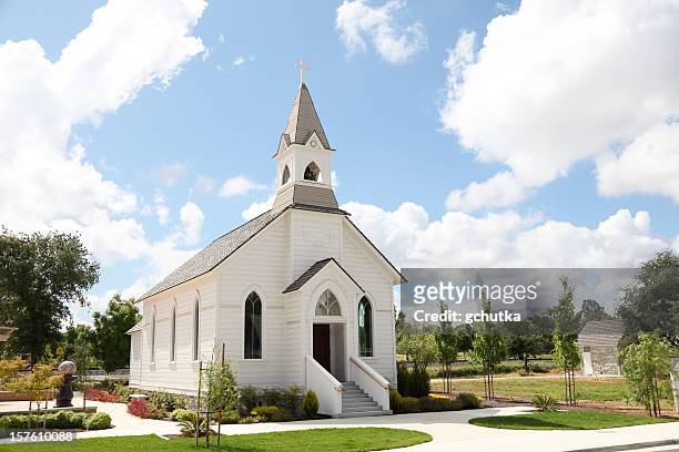 old white church - little chapel stock pictures, royalty-free photos & images