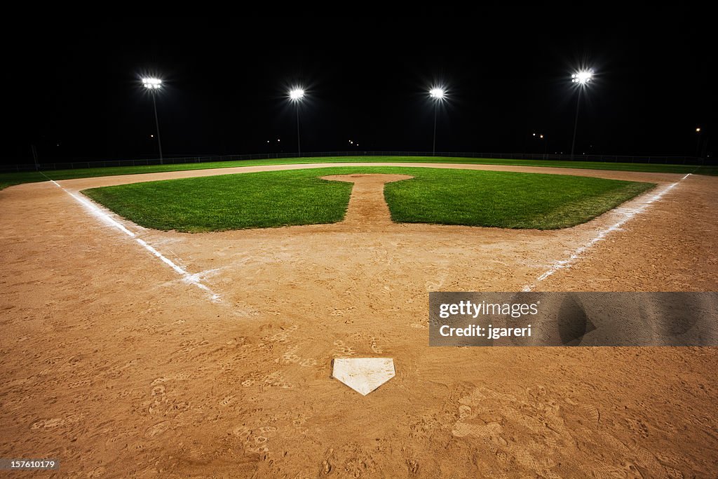 Baseball diamond bei Nacht